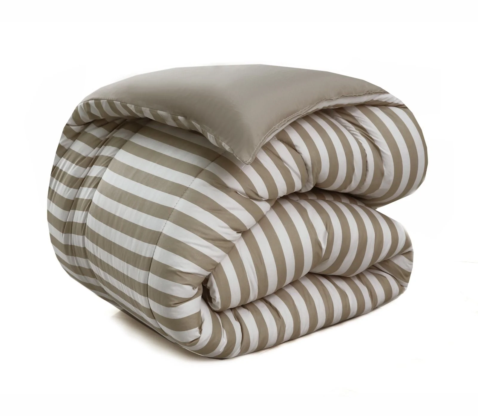 1 PC Double Winter Razai-Beige Bold Stripes - Image 2
