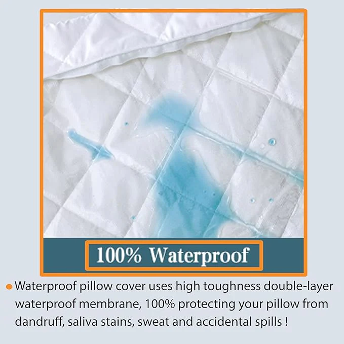 100% Waterproof Pillow Protector-White - Image 3