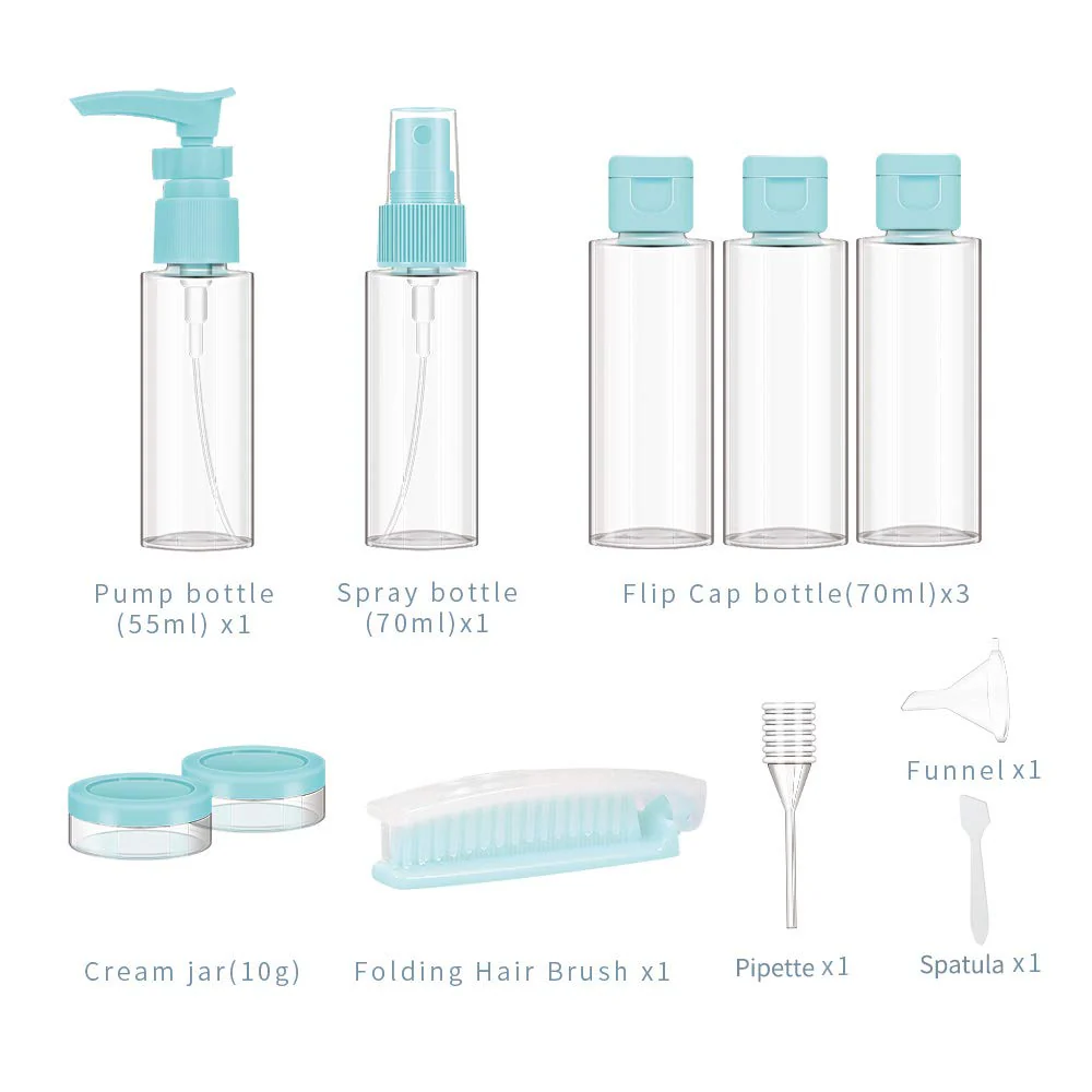 10PCs BPA Free Portable Toiletry Containers Set-Blue(SA2405-173) - Image 5