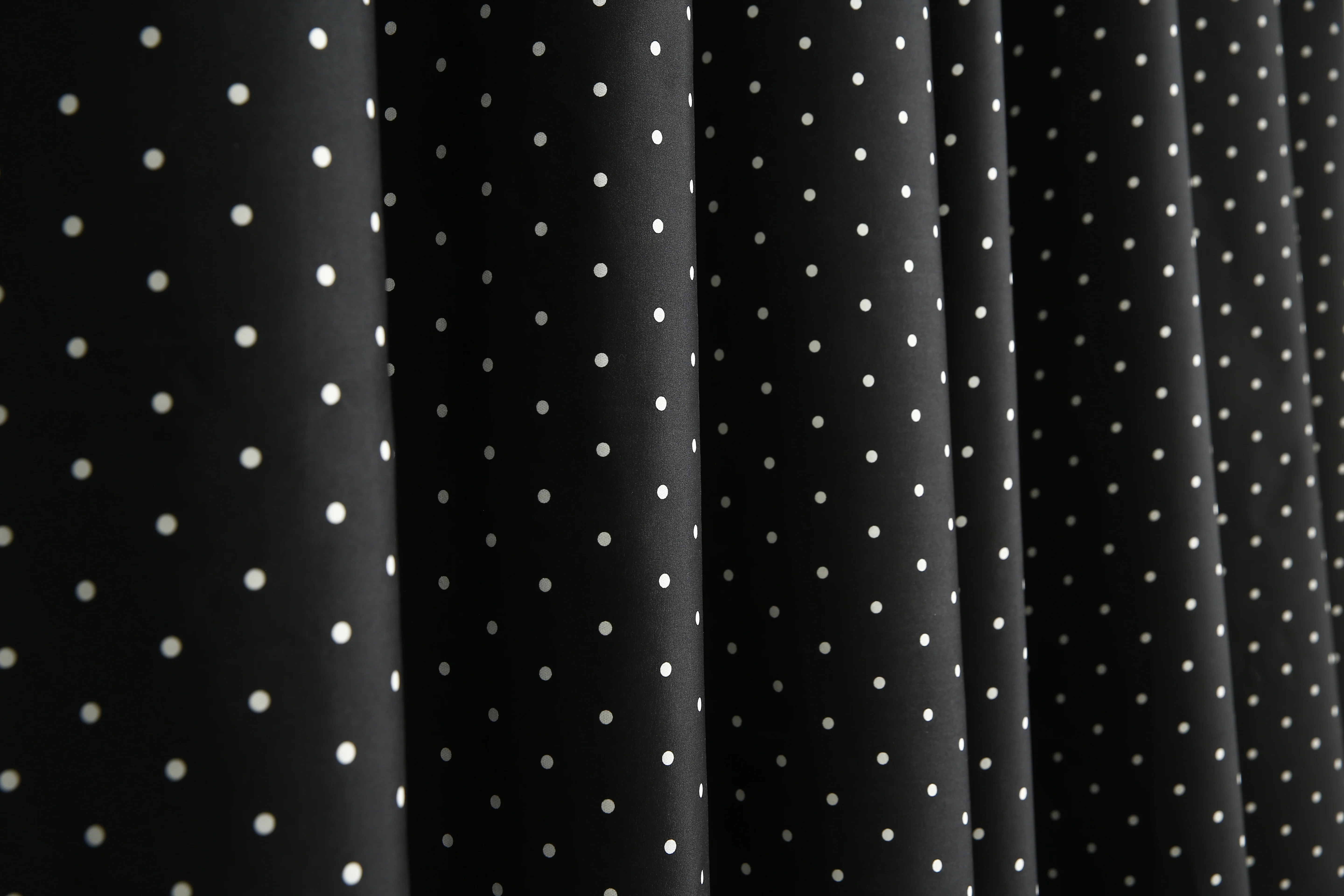 2 PCs Blackout Room Curtains-Black Polka - Image 3