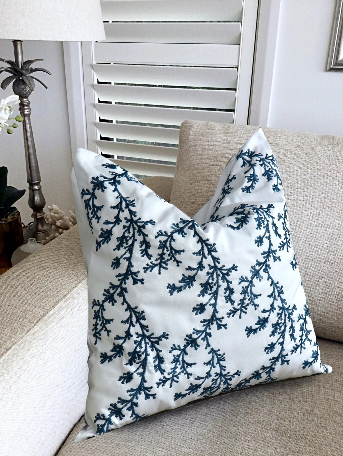 2 PCs Blue Embroidered 5338 Cushions - Image 2