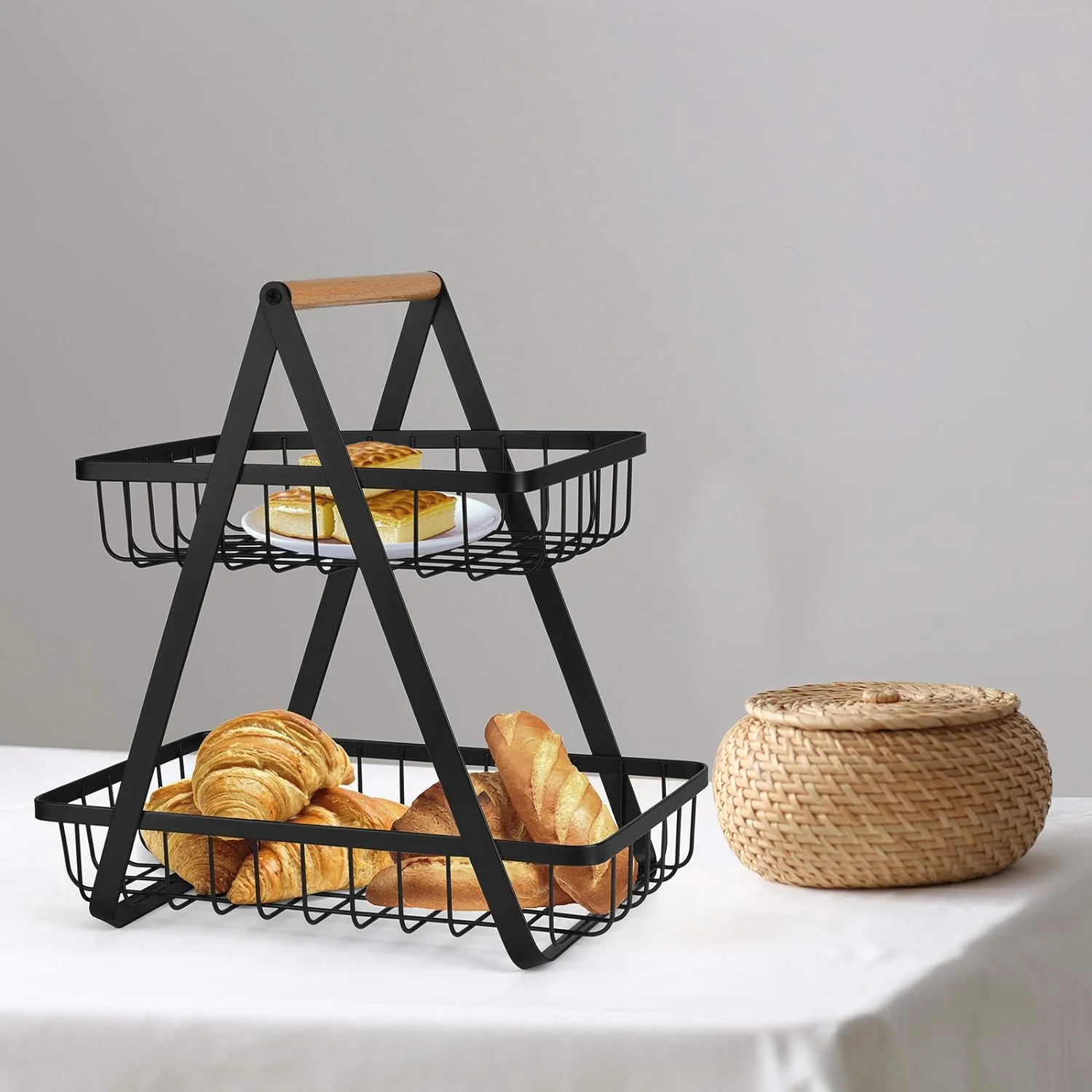 2 Tier Metalic Multi Purpose Storage Basket- Black(5322) - Image 11