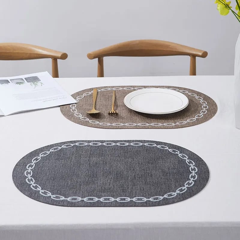 2PCs Oval Shape Leather Placemats(SA2405-258) - Image 3