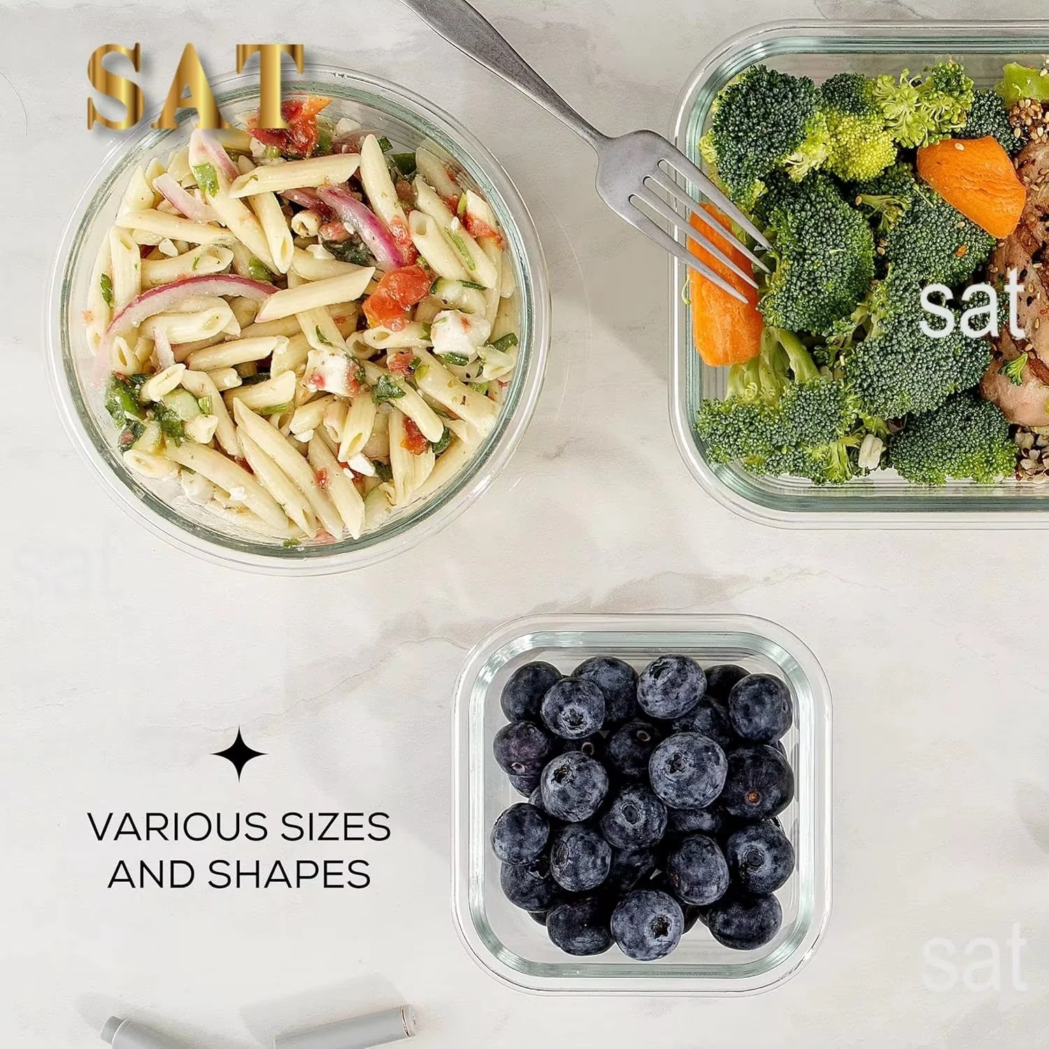 3 Pack Round Food Storage Containers With Lid-SA2408-291 - Image 3