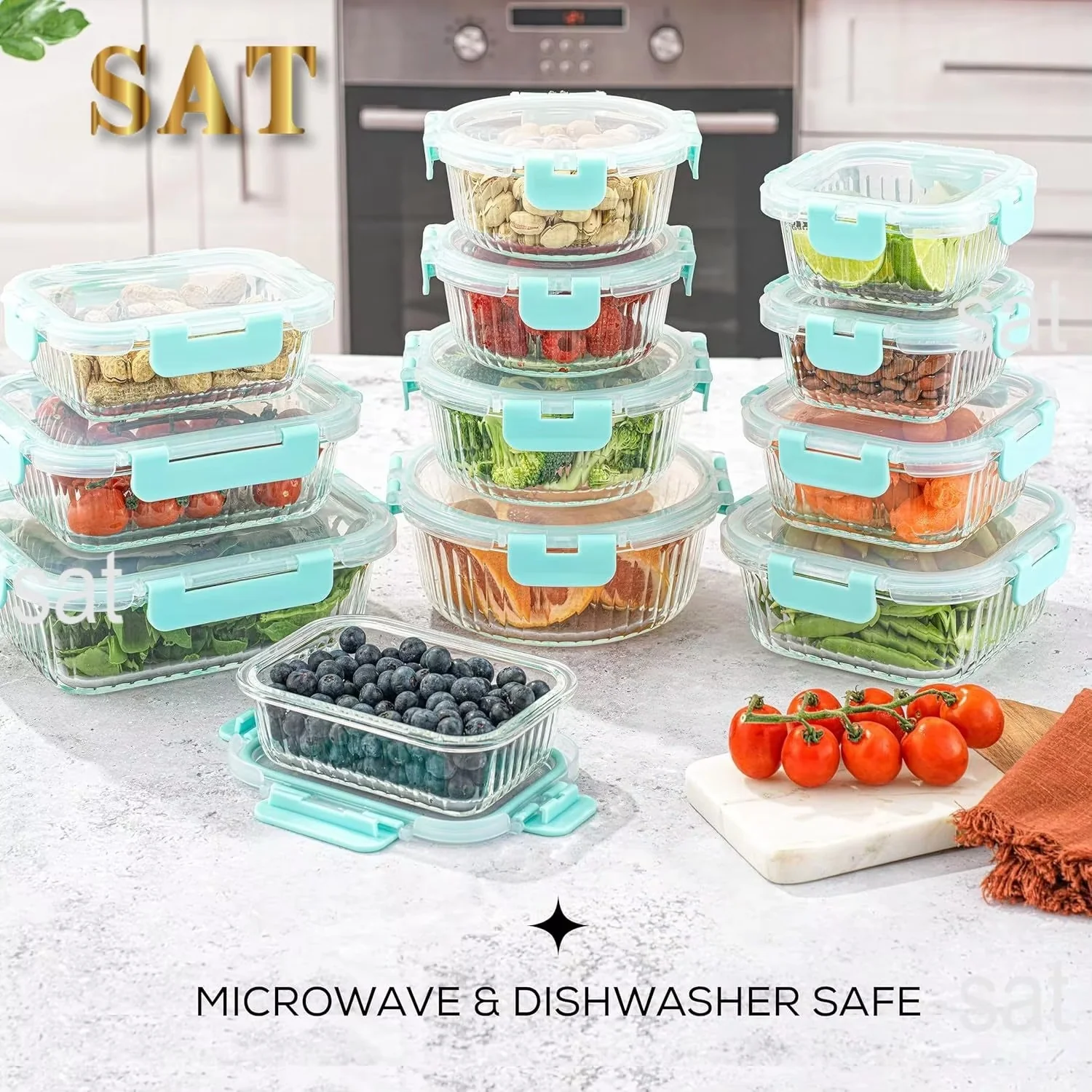 3 Pack Round Food Storage Containers With Lid-SA2408-291 - Image 4