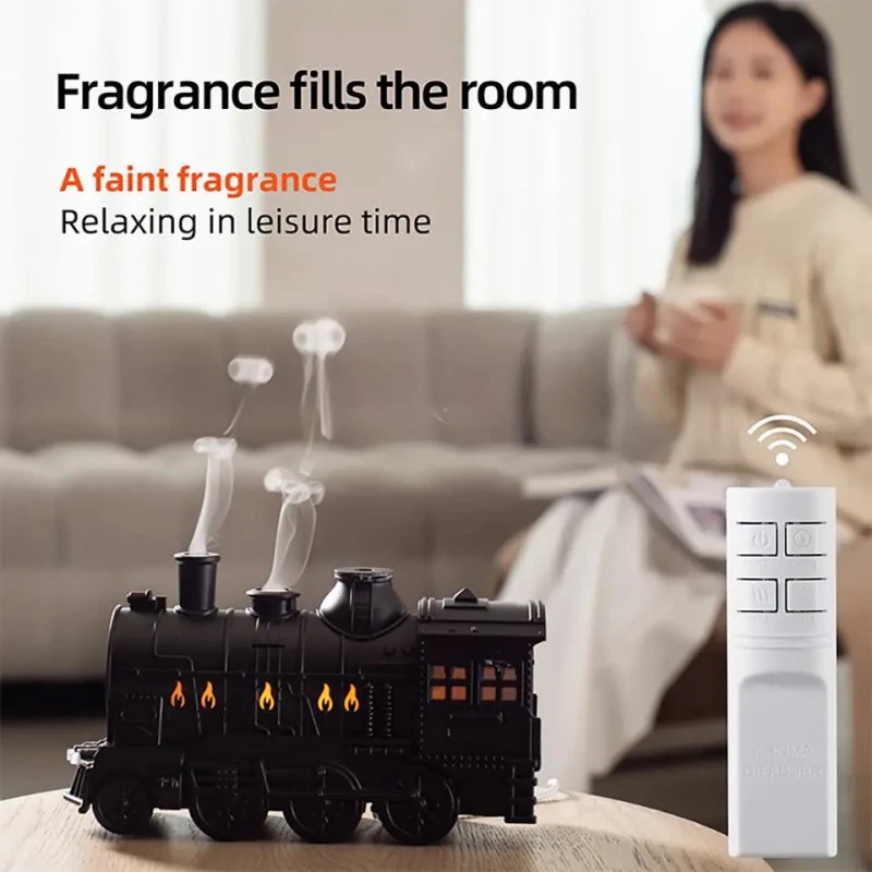 300ml Train Shape Aromatherapy Light Diffuser5659 Humidifier-SA2405-188 - Image 2
