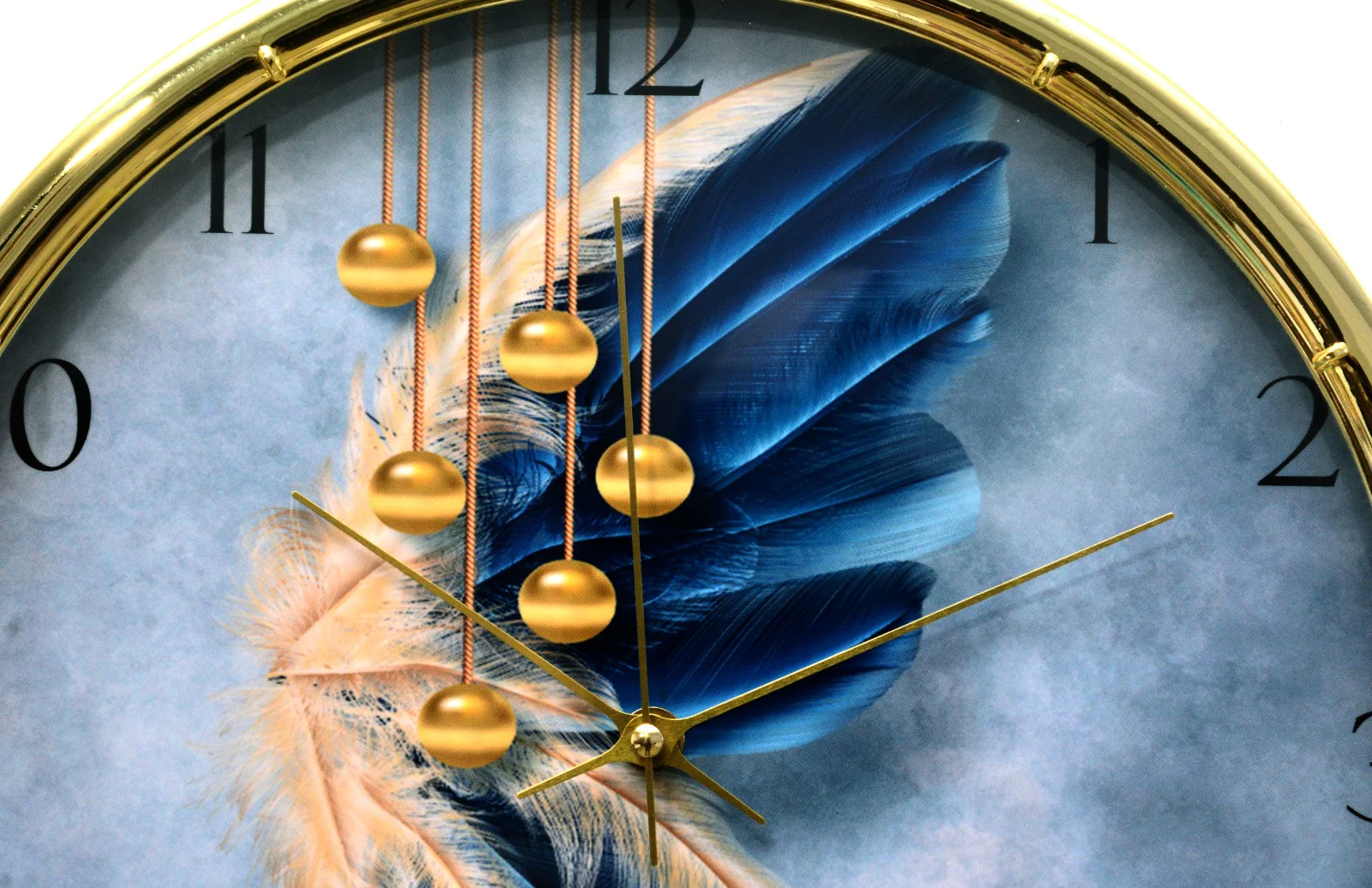 35 Cm Wall Clock-3D Feathers - Image 3