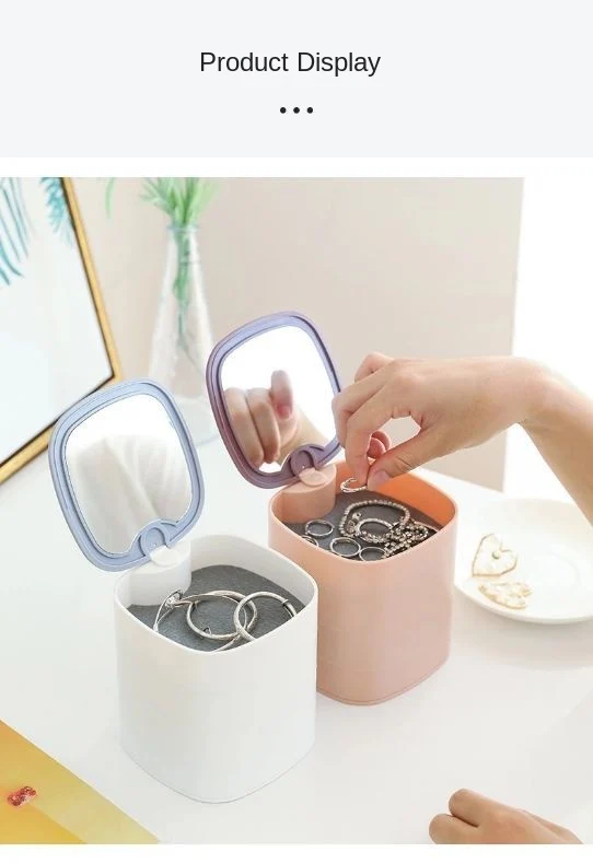 360° Rotatable Jewelry Organizer With Mirror-SA2408-190 - Image 3