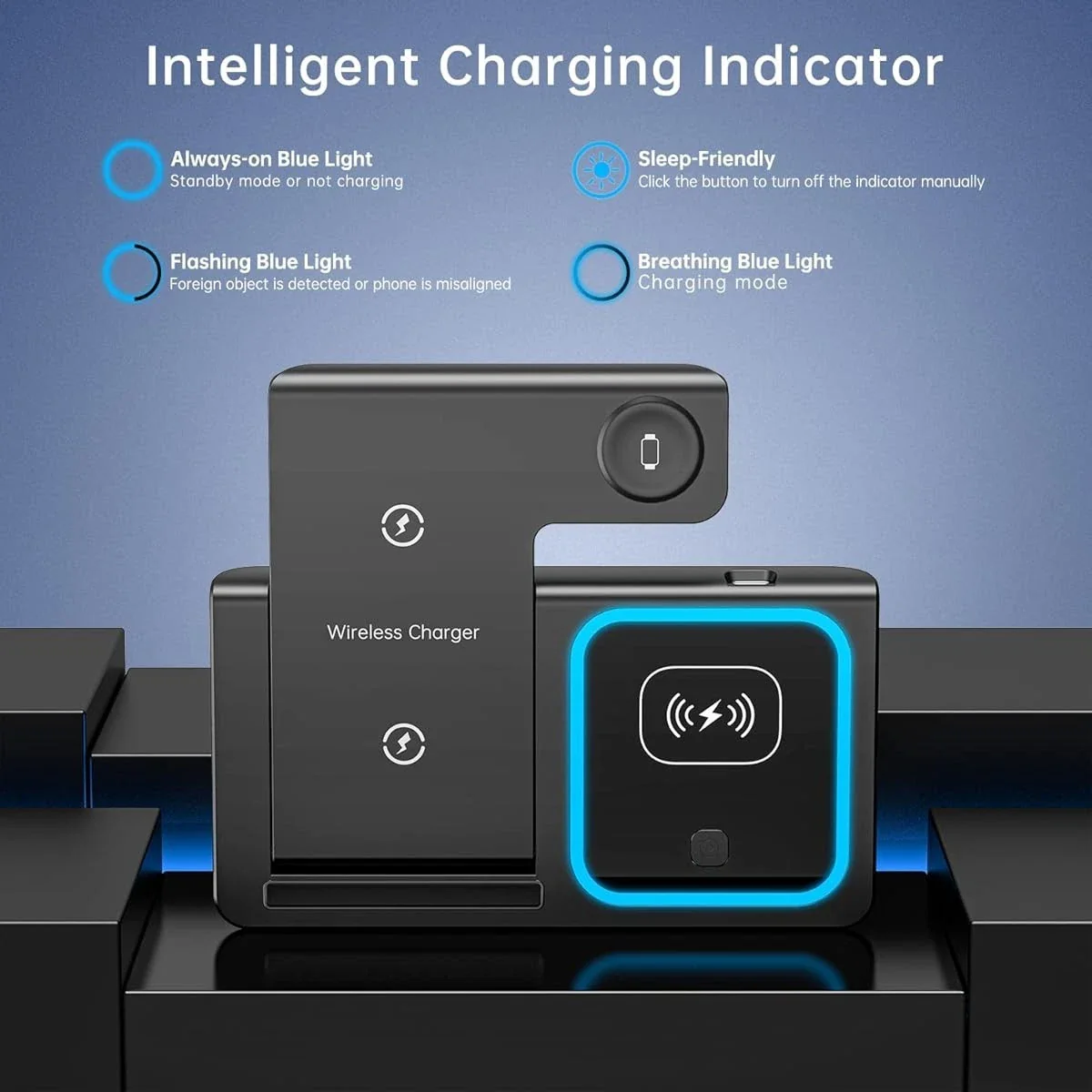 3 in 1 Wireless Fast Charging Stand-SA2408-282 - Image 4