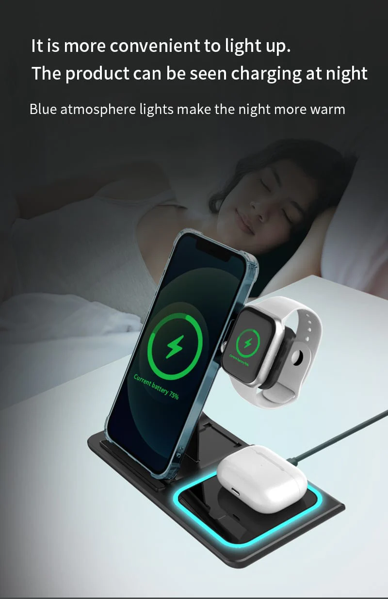 3 in 1 Wireless Fast Charging Stand-SA2408-282 - Image 6