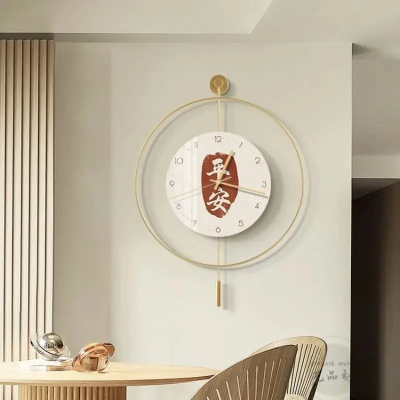60Cm Chinese Pattern Wall Clock-With Pendulum - Image 2