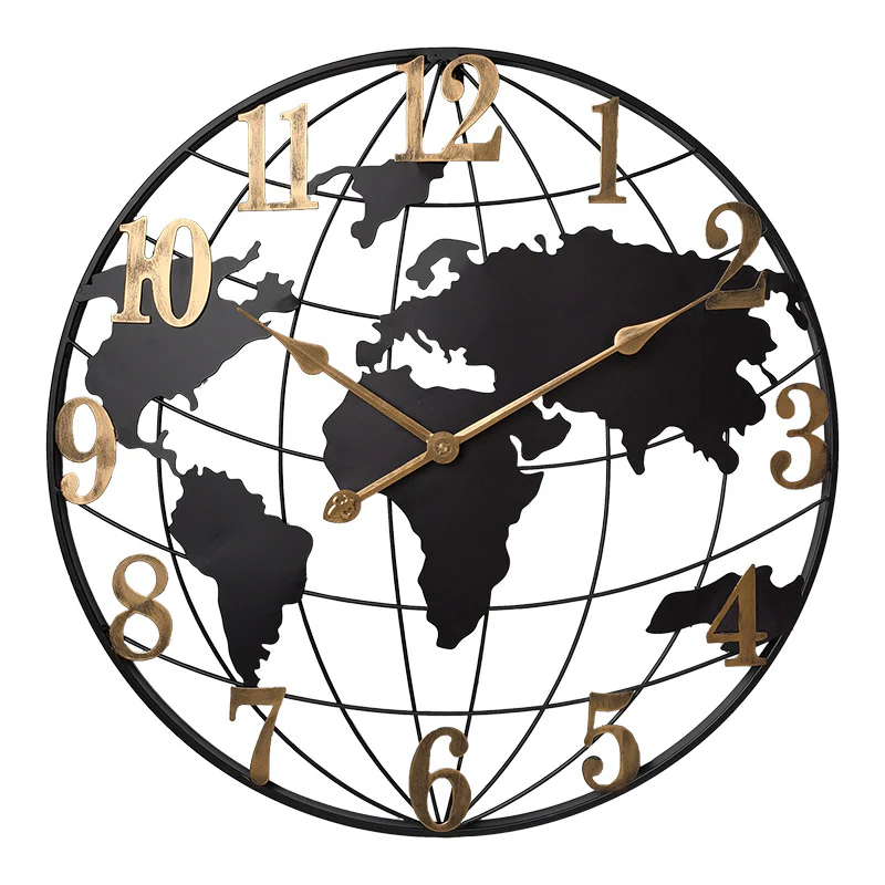50CM Metal Universe Wall Clock-Black and Golden(SA2405-212) - Image 2