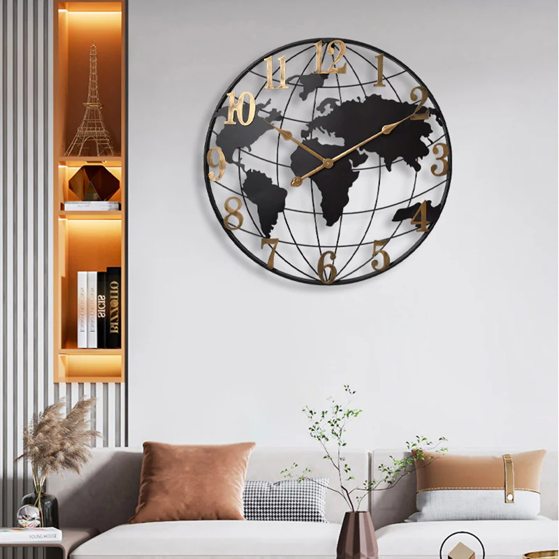 50CM Metal Universe Wall Clock-Black and Golden(SA2405-212) - Image 5