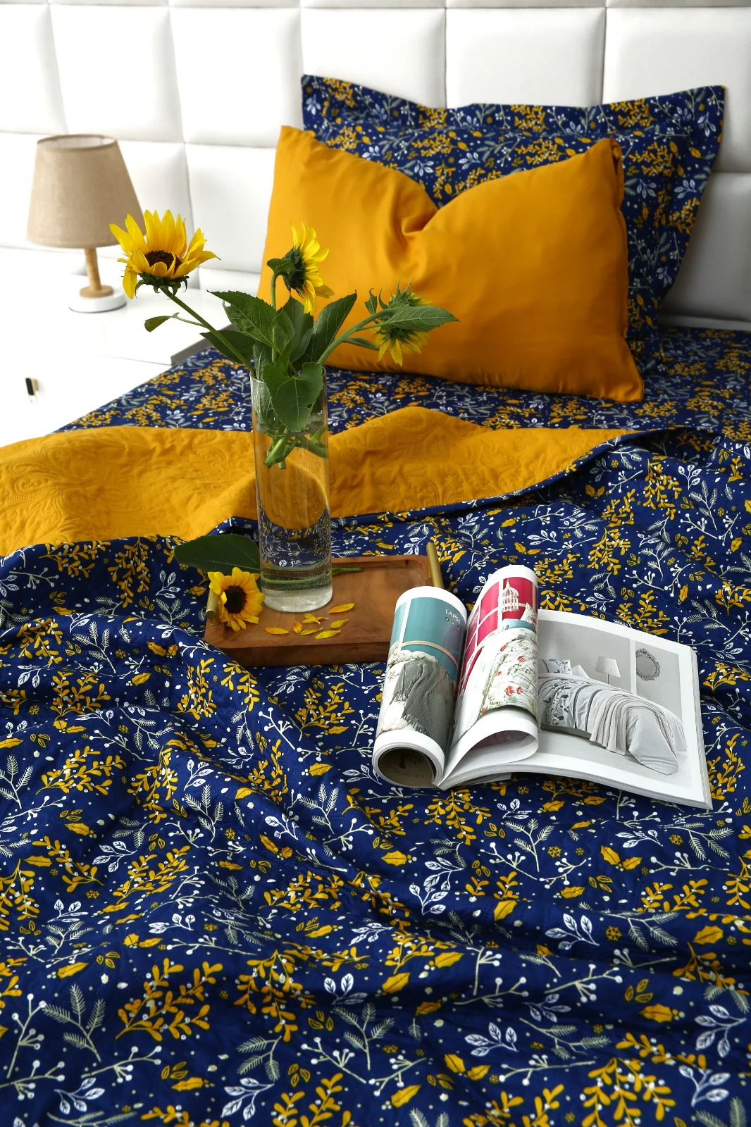 6 PCs Printed Bed Spread Set-Daffodil - Image 9
