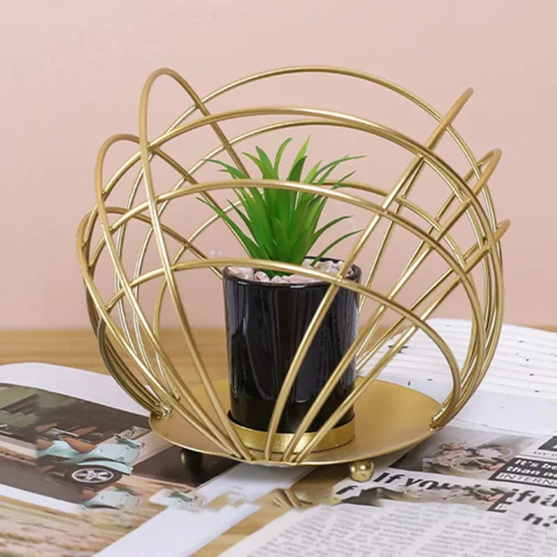Cactus Metal Pot Stand-Golden(SA2405-153) - Image 6