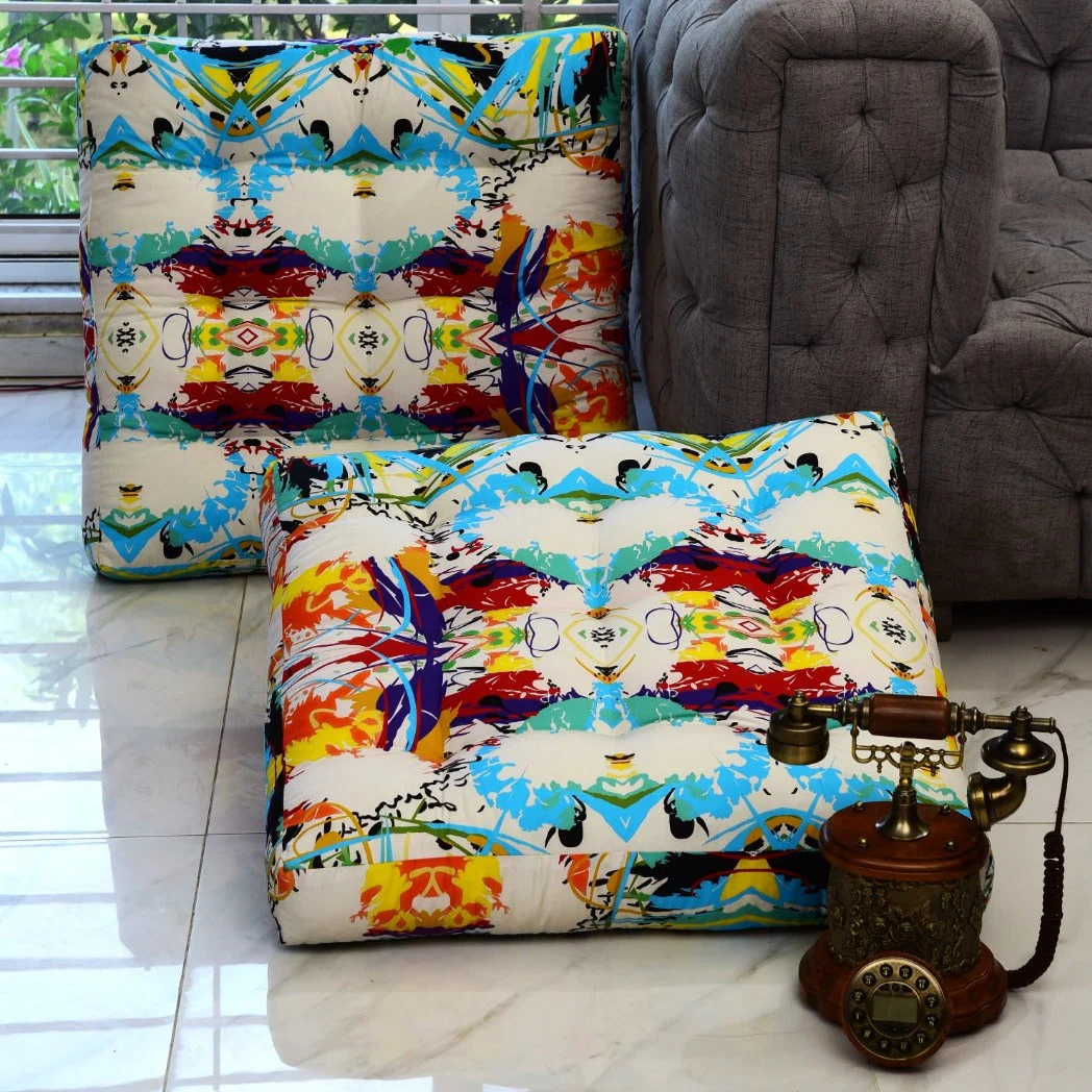 Digital Printed Square Floor Cushions- Canvas Art