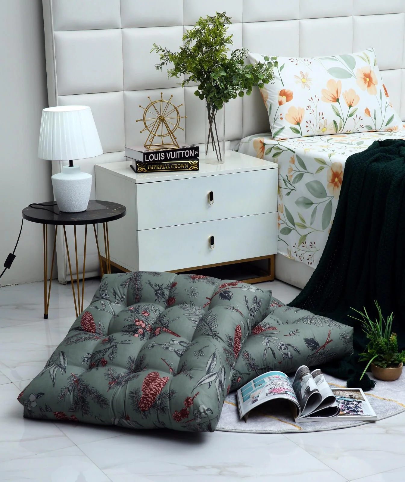 Digital Printed Square Floor Cushions-Summer Slumber - Image 4