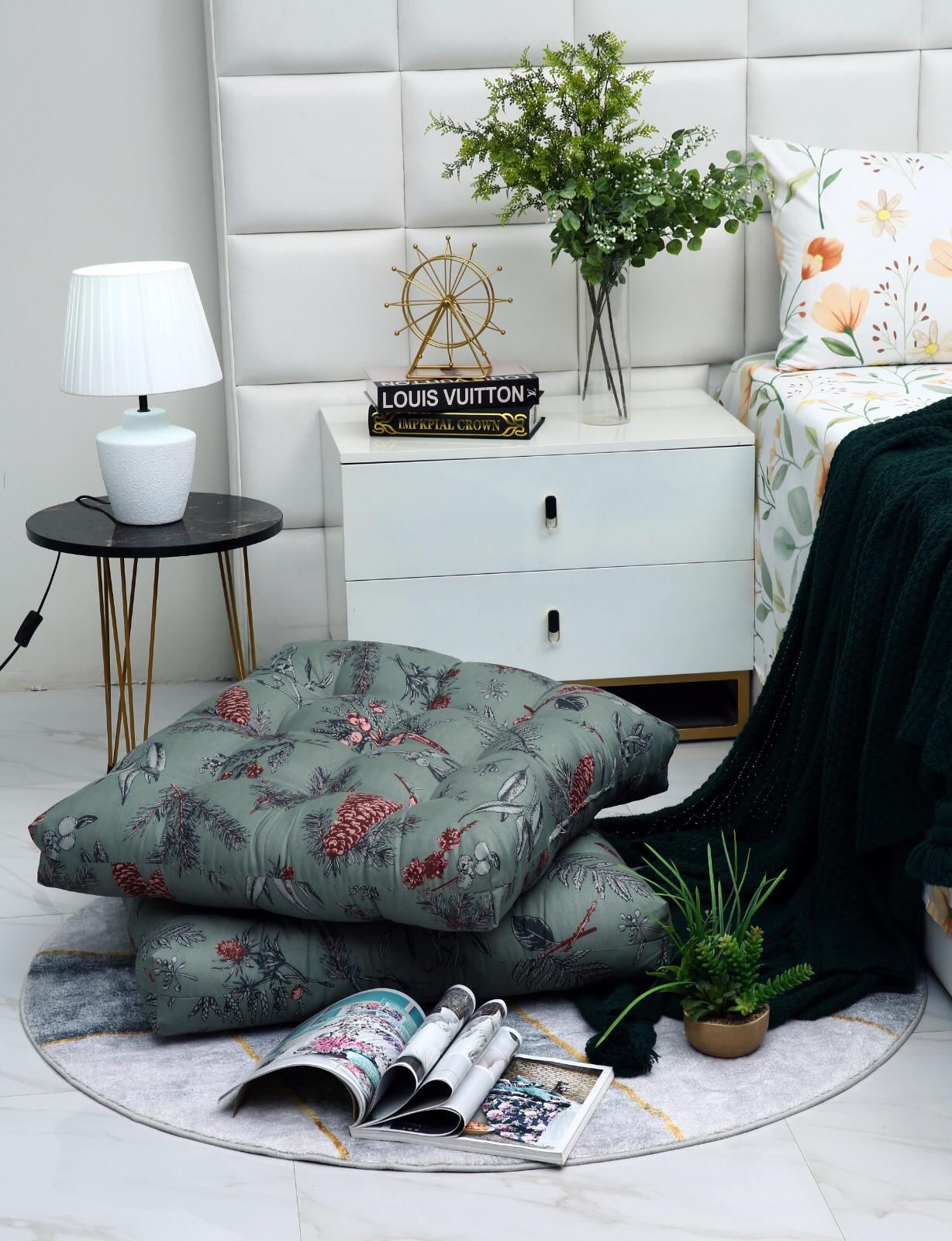Digital Printed Square Floor Cushions-Summer Slumber - Image 5