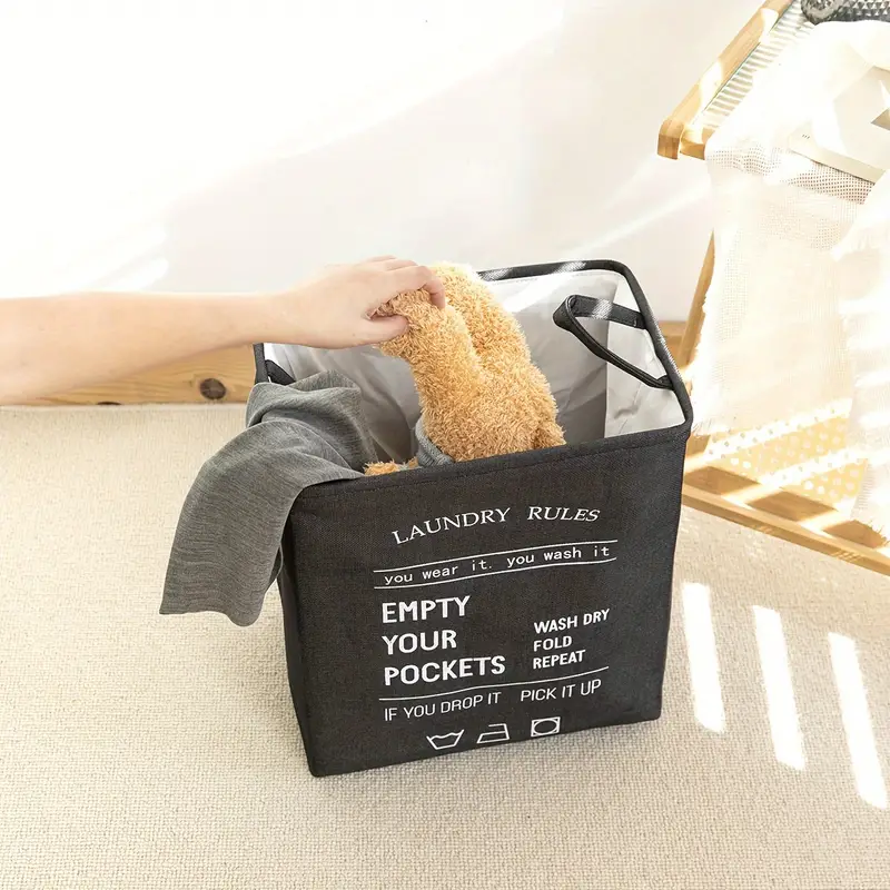 Rectangular Eva Collapsible Laundry Basket2616-Black - Image 3