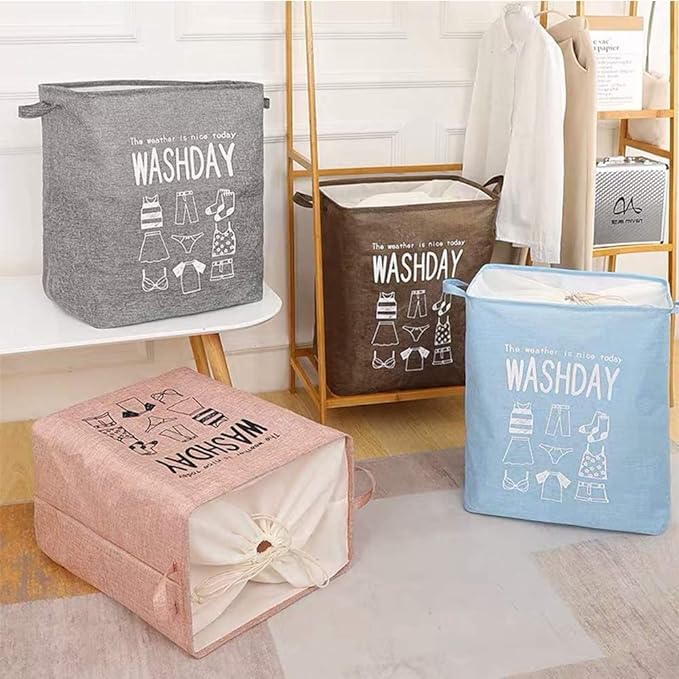 Eva Collapsible Laundry Basket Wash Day-Sky blue - Image 3