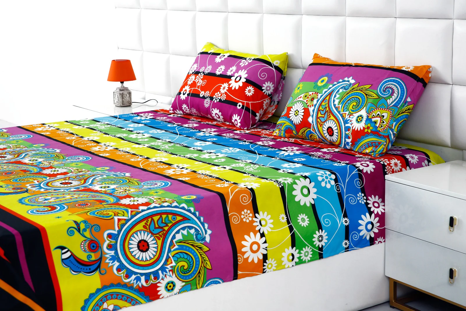 Fitted Bed Sheet-Multi Flowers - Image 8