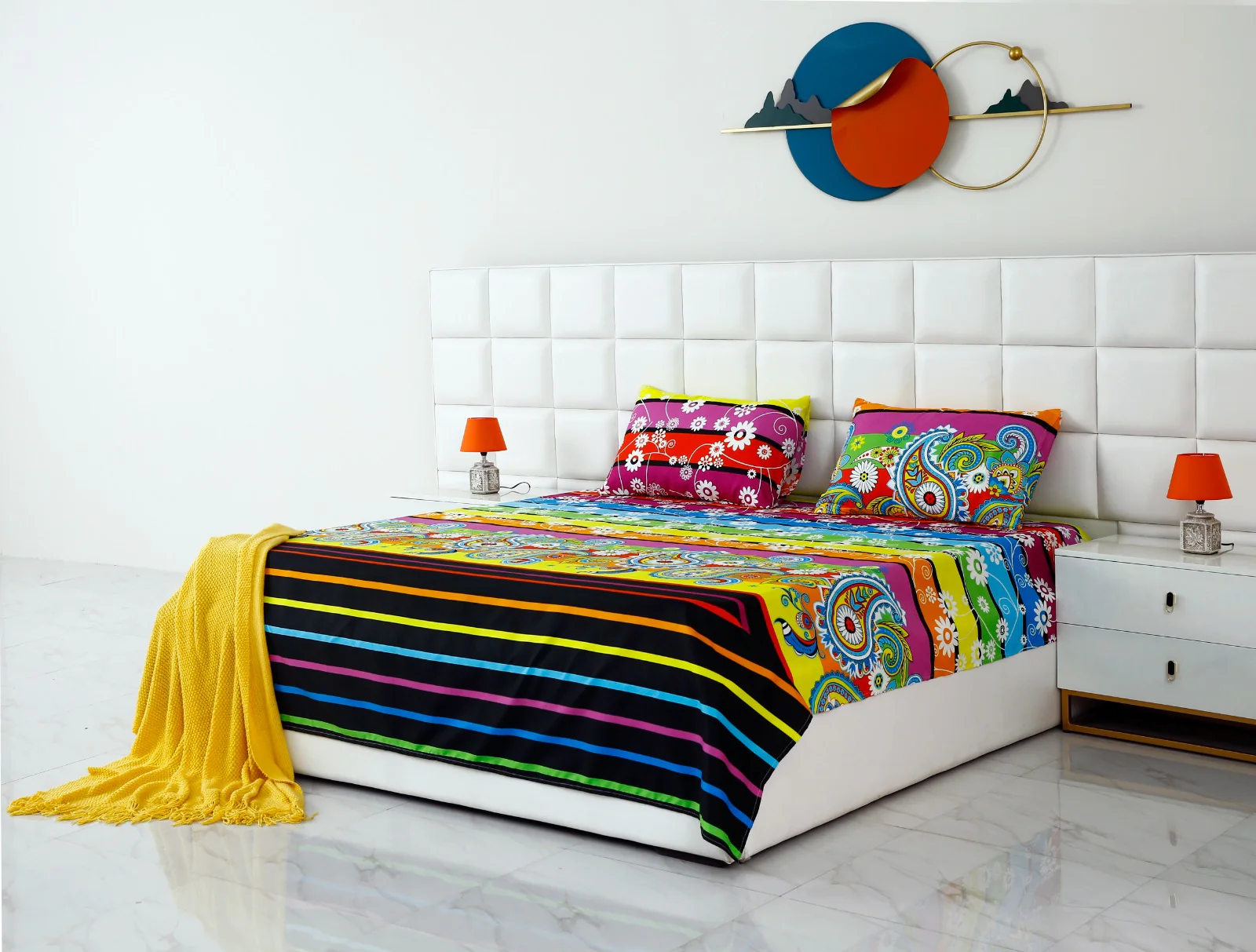 Fitted Bed Sheet-Multi Flowers - Image 9
