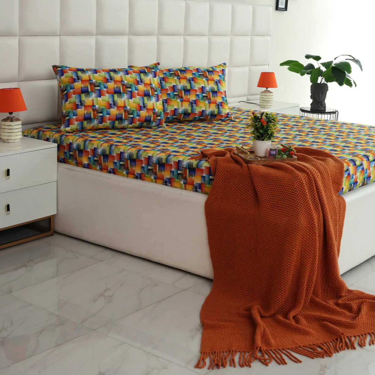 Fitted Bed Sheet-Coral Rush - Image 4