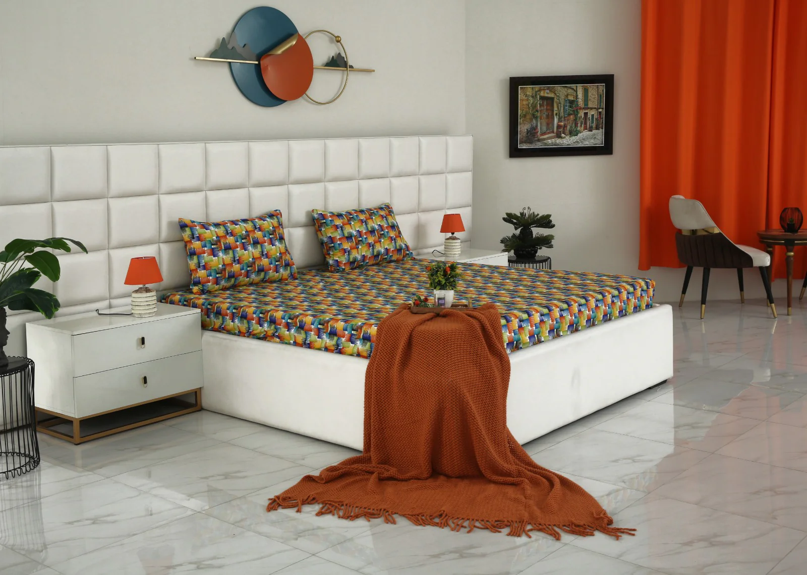 Fitted Bed Sheet-Coral Rush - Image 7