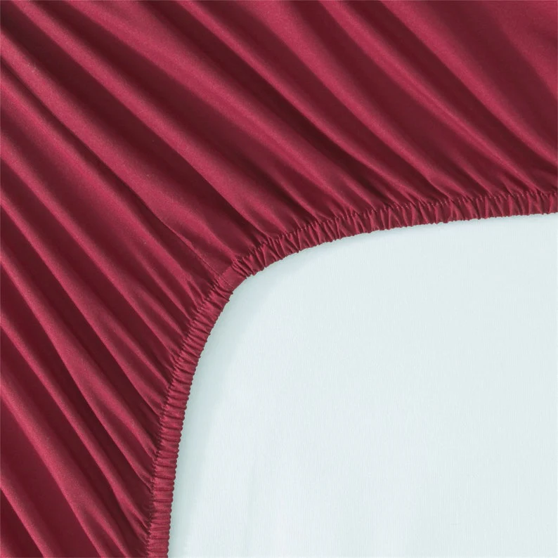 Fitted Bed Sheet Dyed-Maroon - Image 5