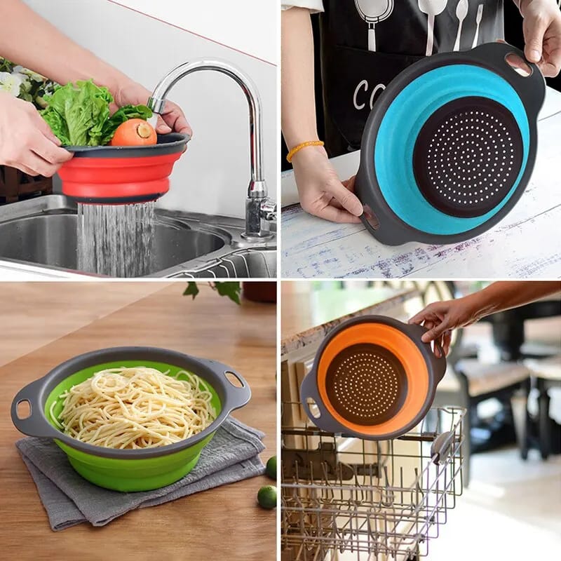 Collapsible Silicone Drain water bucket-Green(Large) - Image 4