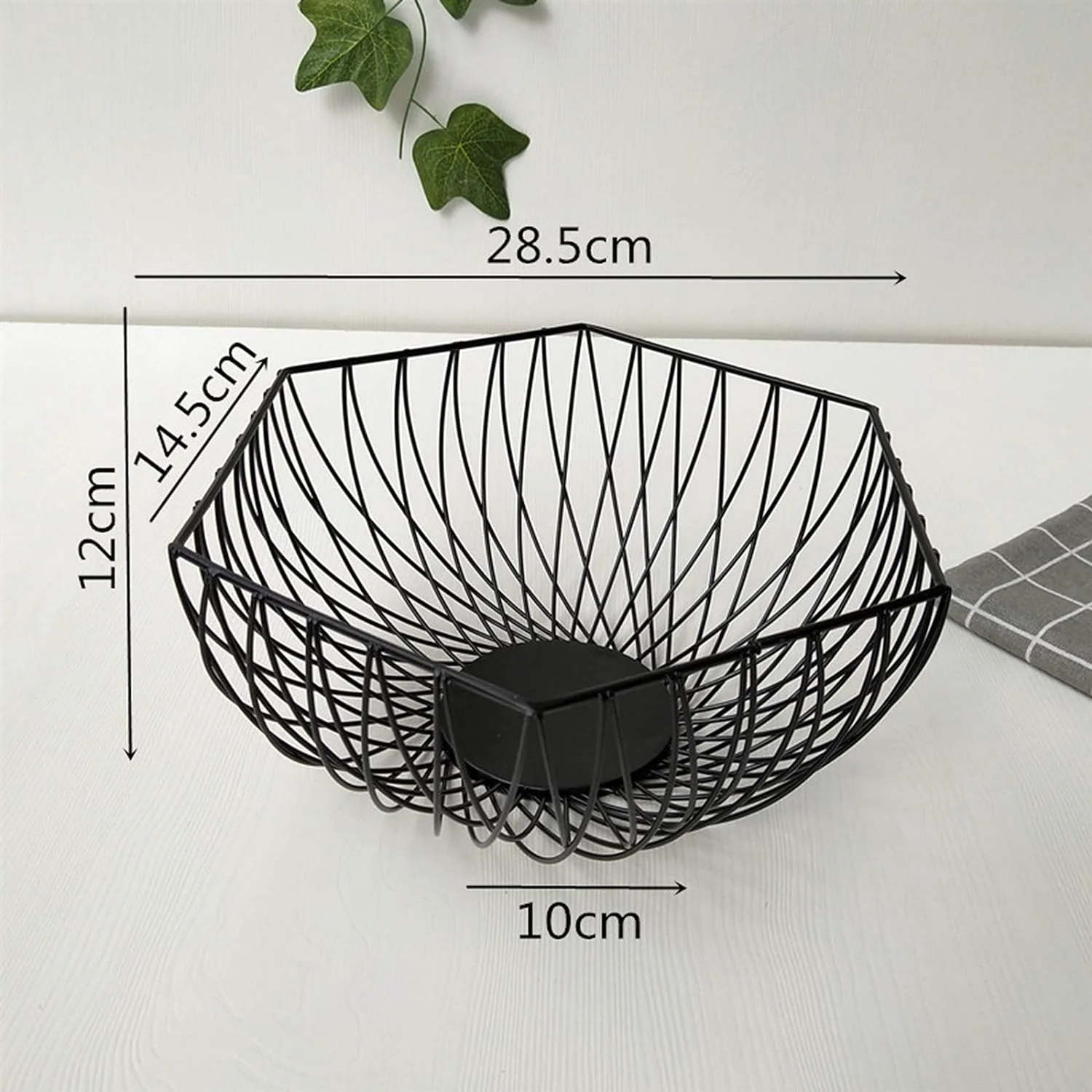 Hexagonal Iron Fruit Basket-(5330) Black - Image 3