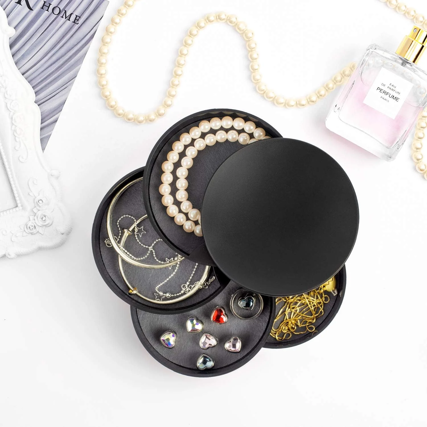 Jewelry Organizer With Mirror-SA2408-191(Black)