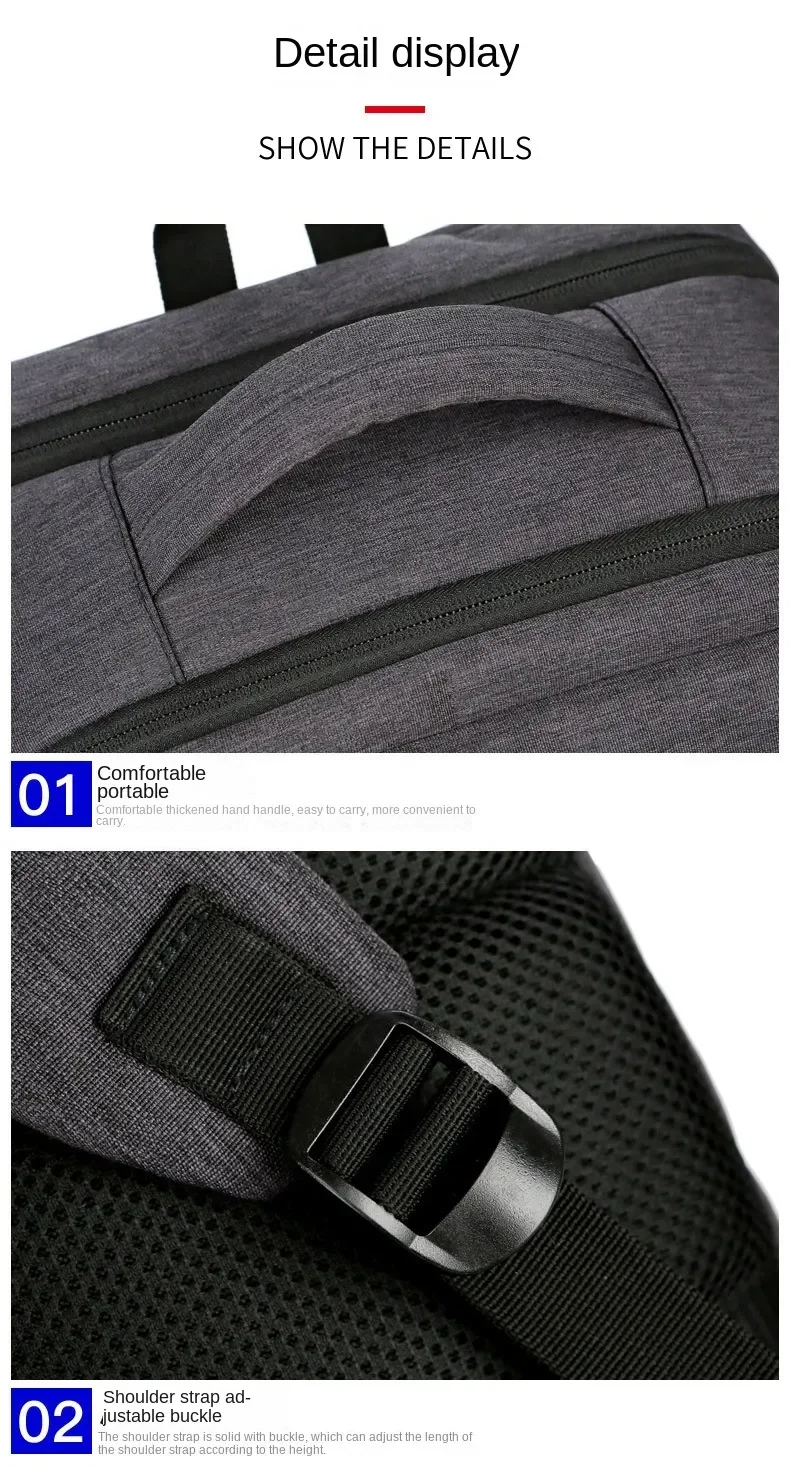 Large Capacity Multifunctional Extensible Rechargeable Hand-held Backpack-SA2408-271 - Image 2