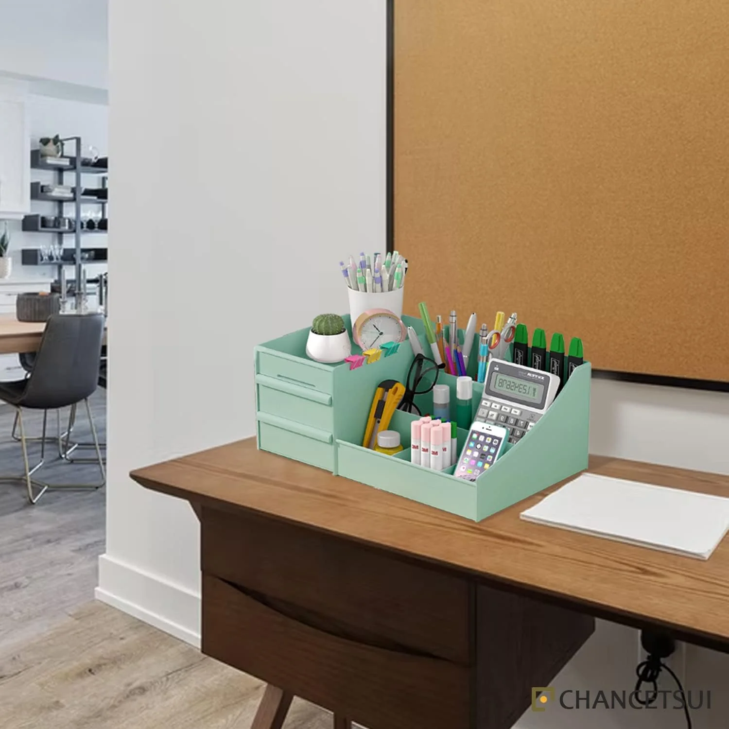 Makeup Organizer with Drawers-Green - Image 5