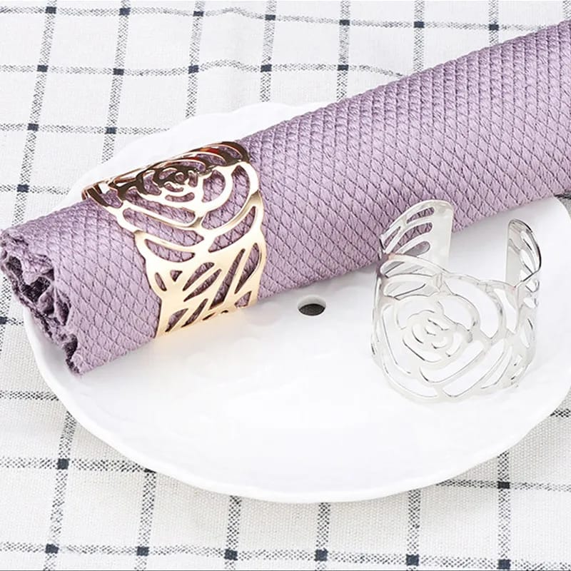 Metal Napkin Holders (5098)-Silver Rose - Image 2