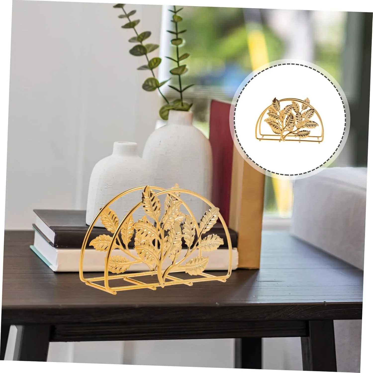 Metallic Napkins & Tissue Holder-Wheat(SA2408-133)