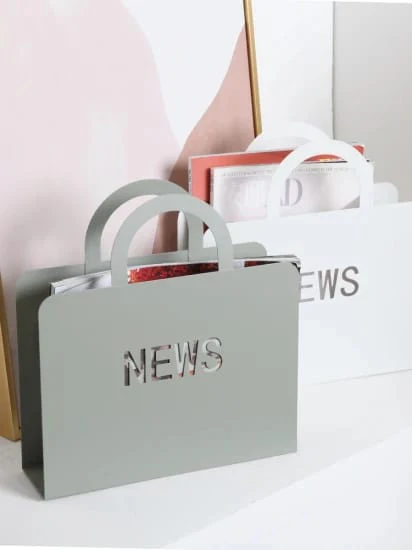 Metallic Newspaper Rack(SA2405-59)-White - Image 6