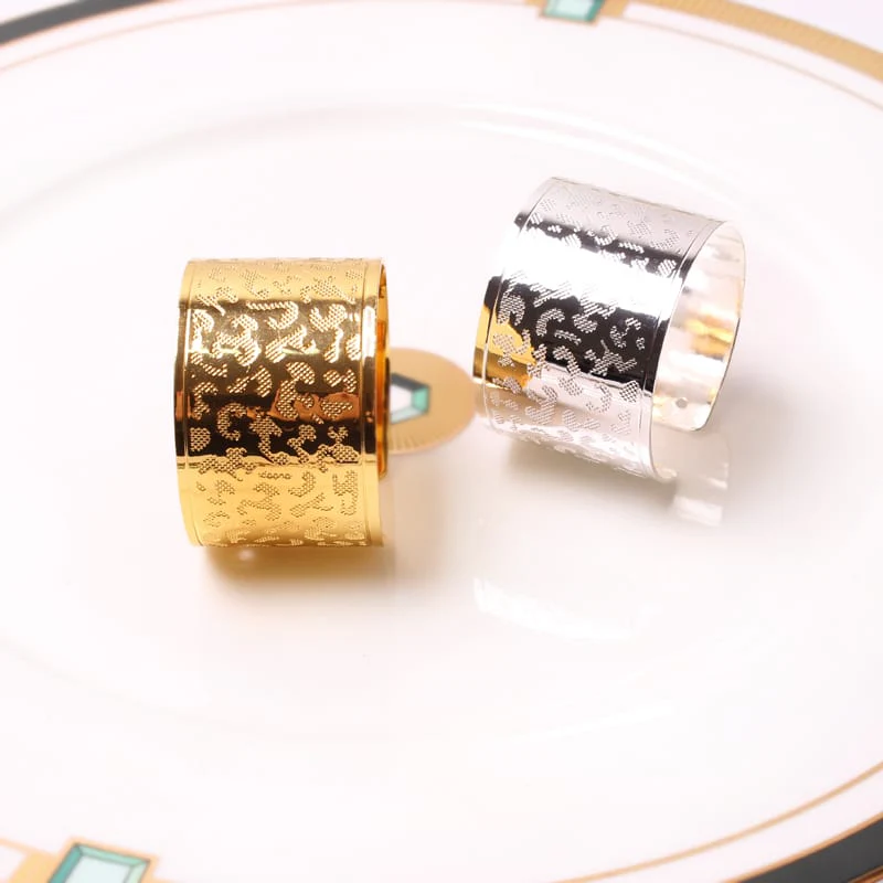 Napkin Holder Rings-Leopard Print(Sliver) - Image 3