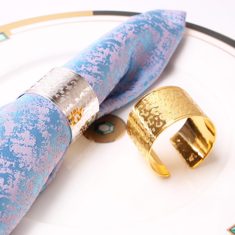 Napkin Holder Rings-Leopard Print(Sliver) - Image 4