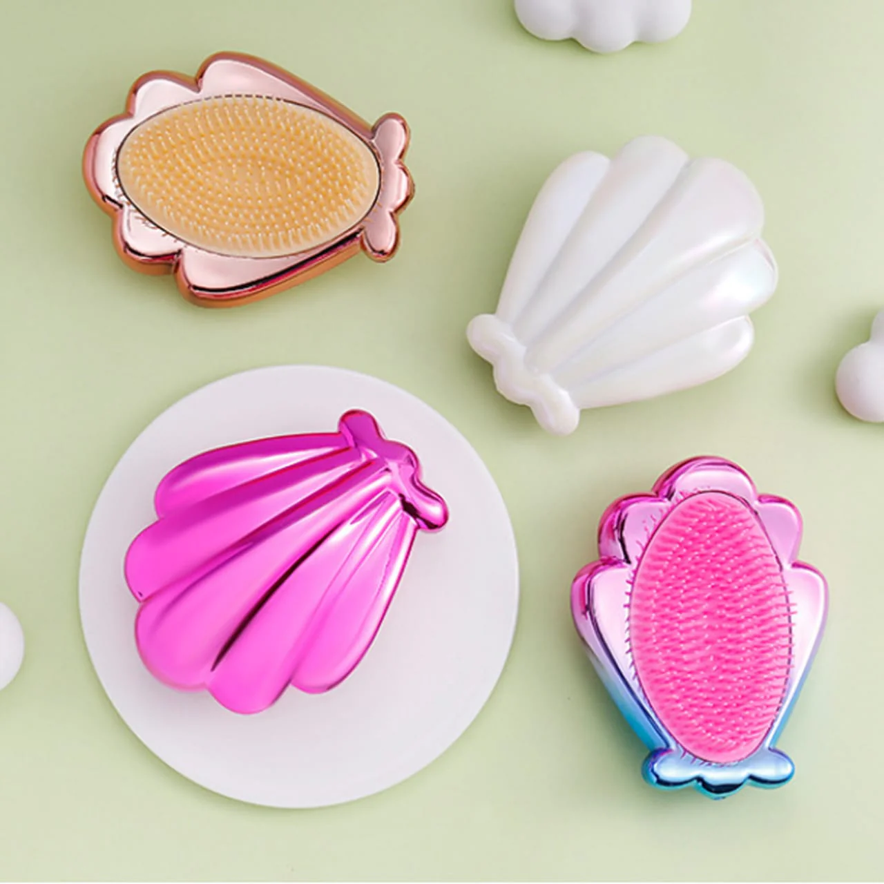 Shiny Shell Hair Brush-Mermaid Shell - Image 15