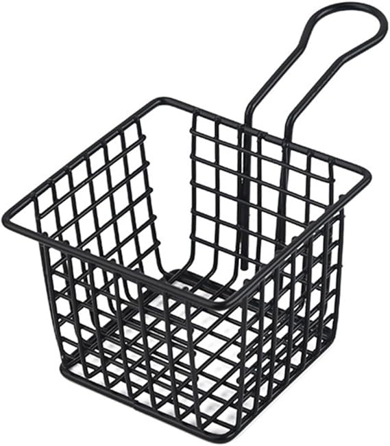 Stainless Steel Top Square Snack Basket-14521Black - Image 2