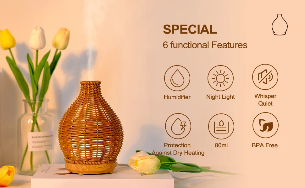 Ultrasonic Aromatherapy Air Humidifier-Beige(SA2405-189) - Image 2