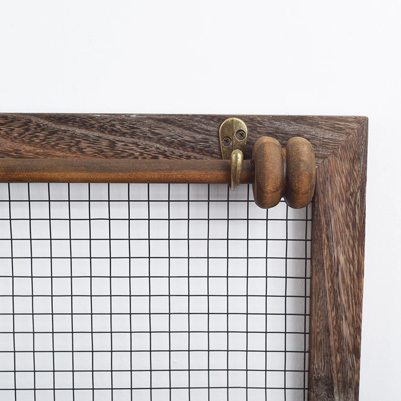 Wall Mounted Wooden Shelf with 16 Hooks14354(SA2405-73) - Image 7