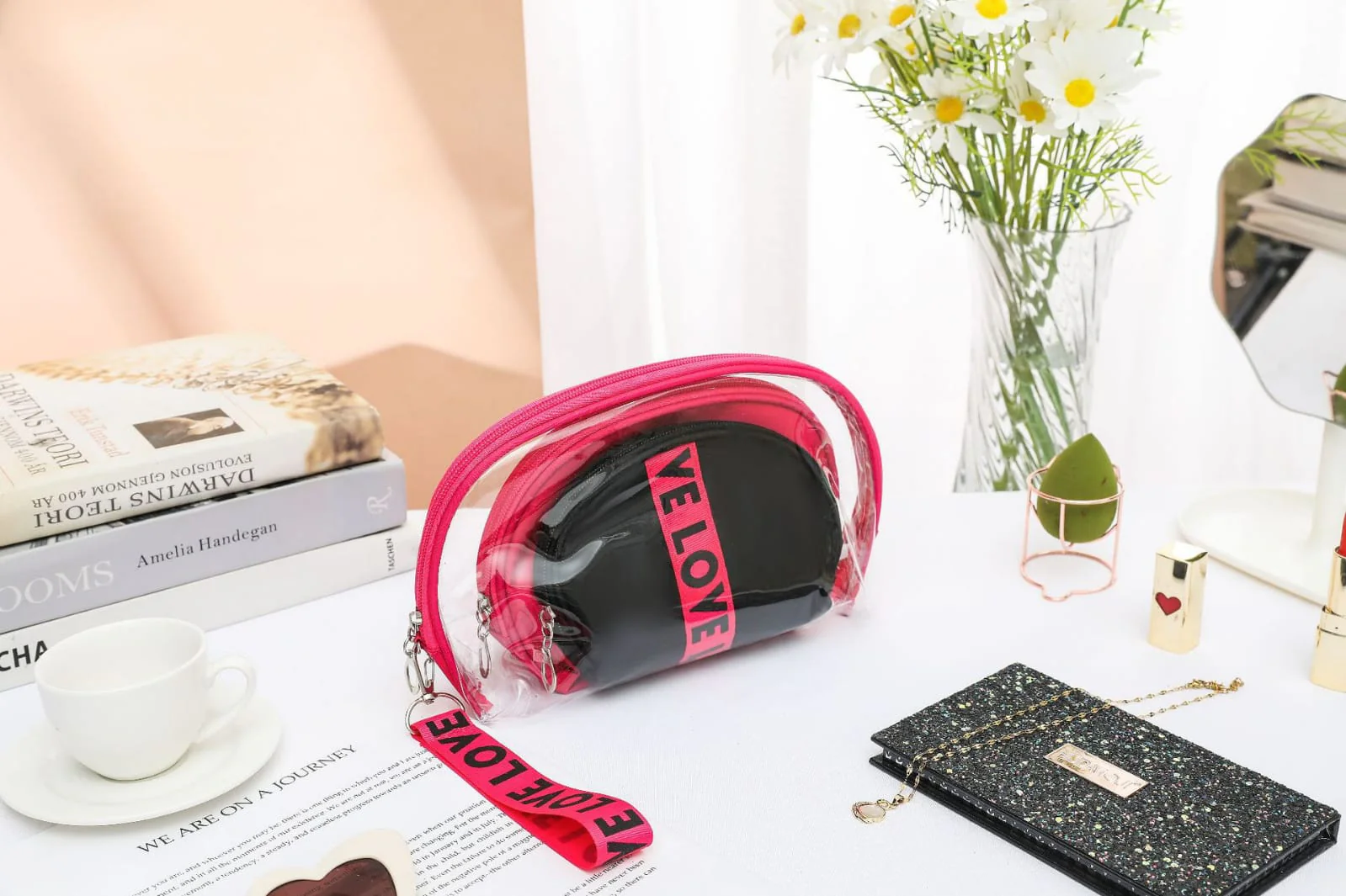 3Pcs Waterproof Portable Makeup Organizer Bag-LOVE(SA2405-113) - Image 19