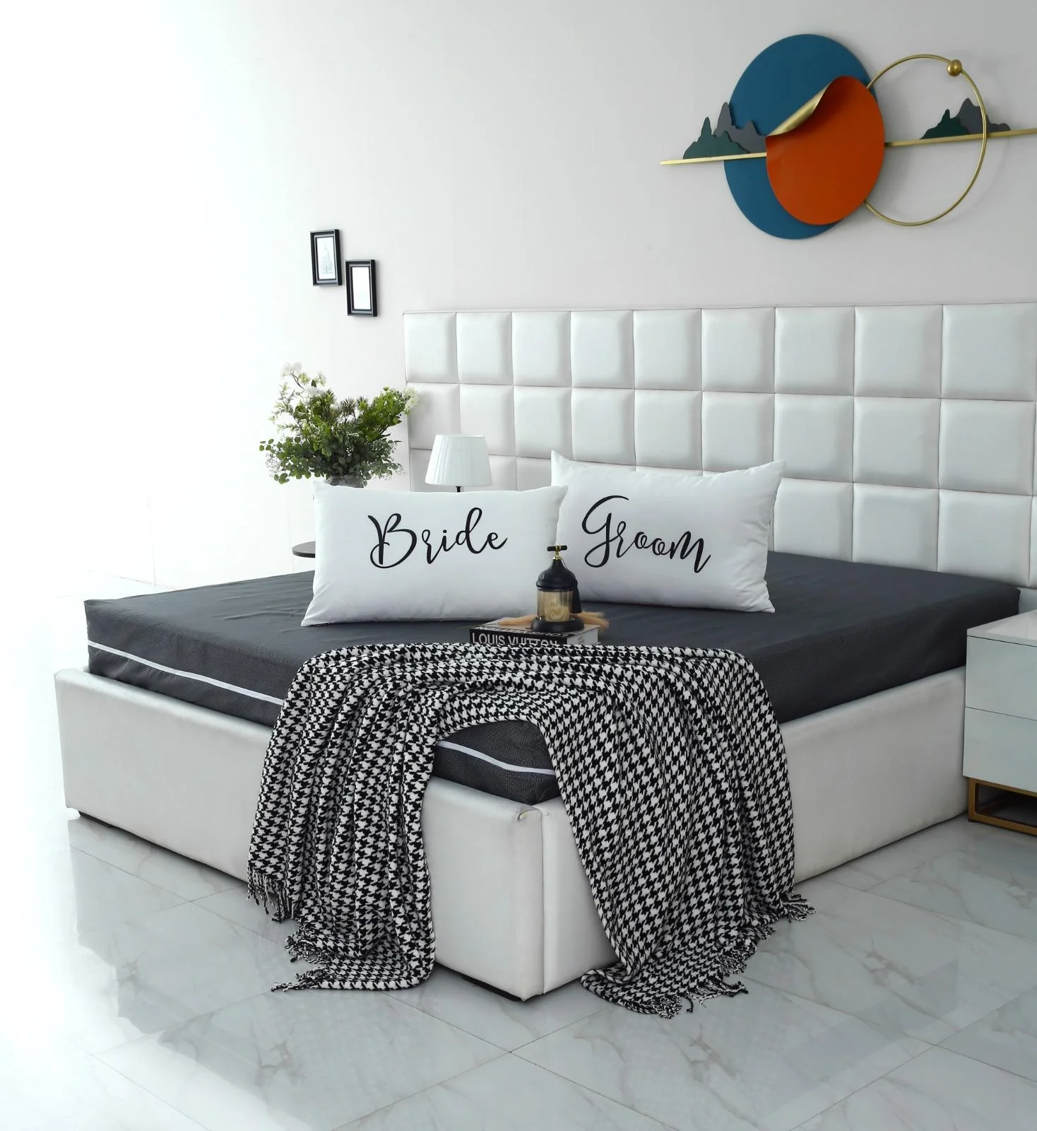 Zipper Mattress Cover Printed-Grey Texture - Image 3