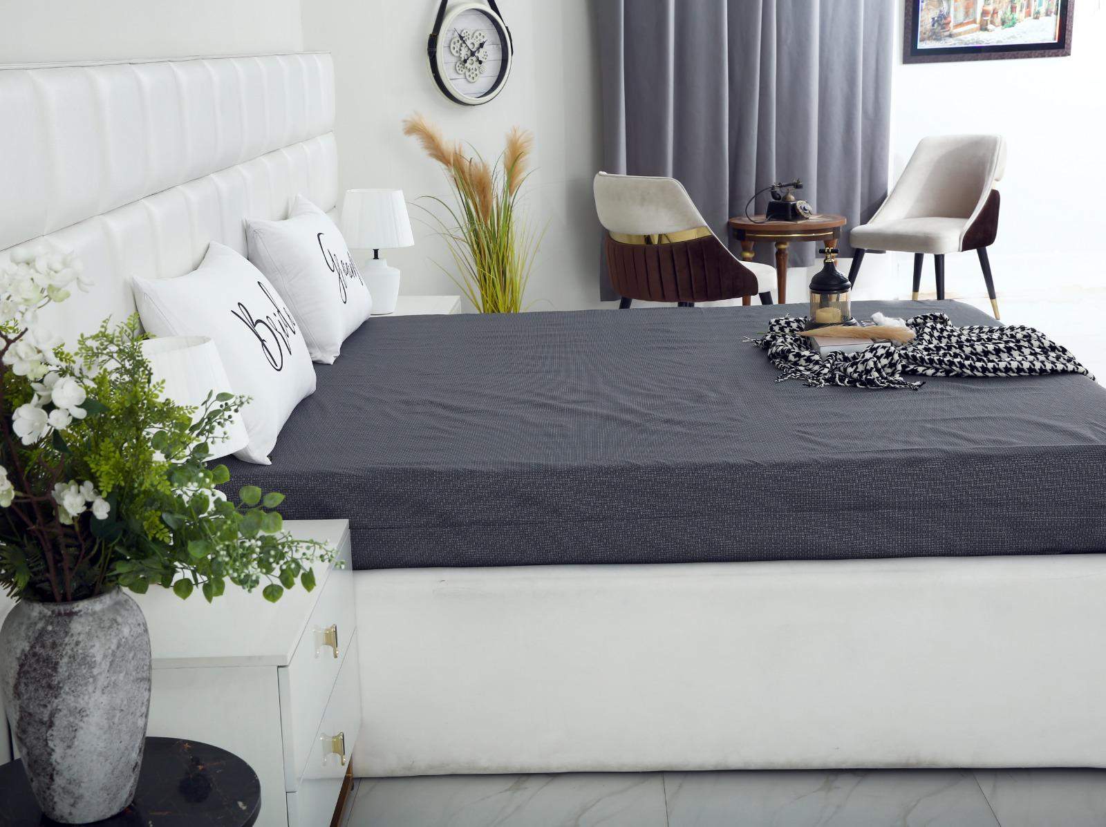 Zipper Mattress Cover Printed-Grey Texture - Image 8